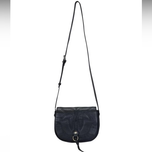 Frye Handbags - FRYE Charlene Embroidered Small Crossbody Satchel Bag Black